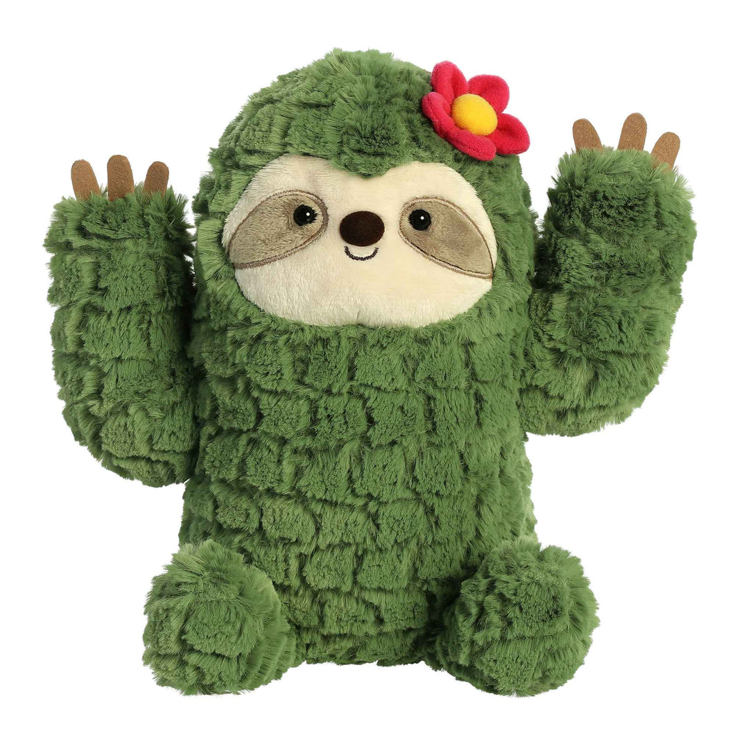 Introducing Aurora's brand new collection that will surely spike your interest! Embrace your green thumb with Cactus Sloth from the Cactus Kingdom! This Cactus Sloth is the not so prickly friend you need for your plush collection. With super soft fabric and arms raised to mimick a cactus, this Cactus Sloth is the most adorable plant friend ready for its day in the sun!