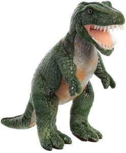 Approximately 14" in size, designed to stand on its own Features authentic-looking scaley textured plush fabric Teeth are made from soft, flexible silicone
