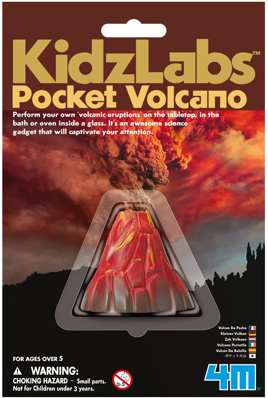 kidzlabs pocket volcano 4m eruptions science gadget captivating classic attention amaze fascinating baking soda vinegar instructions process safe ages 5+ 