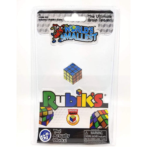 Challenge your mind and your fingers with the World's Smallest Rubik's Cube! While it works just like the original, the puzzle measures in a petite 2 mm square, making it great for small hands.