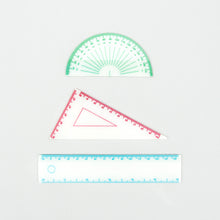 Load image into Gallery viewer, Transparent restickable sticky notes 3 x 30 sets included in each pack Includes set square, protractor and 15cm ruler The perfect gift for perfectionists

