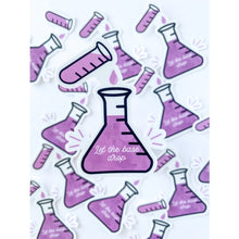 Load image into Gallery viewer, his sticker pack includes the chemical engineering sticker, the go big orgo home sticker, and the base drop sticker. These stickers are perfect for anyone who loves chemistry! They can be easily placed on laptops, iPads, journals, water bottles, and many other surfaces.
