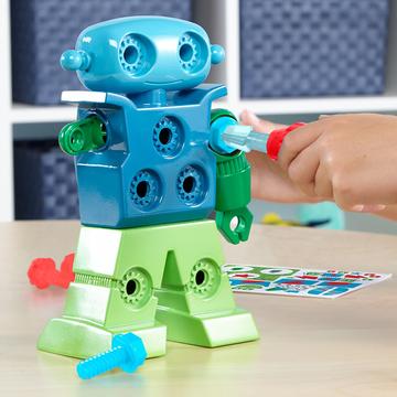 design and drill robot stem learning basic engineering construction snap drill decorate rockin robot tools builders building engineer fun educational fine motor skills exciting