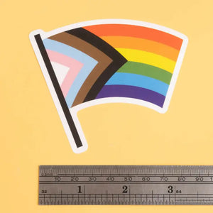 The Progress Pride Flag was created by graphic designer Daniel Quasar. Quasar’s design places a greater emphasis on inclusion and progression