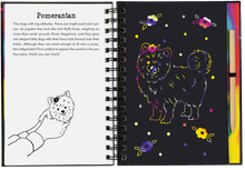 Load image into Gallery viewer, This is a Trace-Along Scratch and Sketch! Use the wooden stylus included to trace the white outlines on the black-coated pages and reveal the glittery foil and rainbow-swirl colors beneath!
