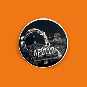 NASA’s Apollo Program successfully sent twelve humans to the surface of the Moon starting in 1969 and ending in 1975. Stickers are 3" circular and vinyl. Ideal for both indoor and outdoor use.