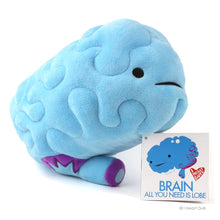 Load image into Gallery viewer, brain plush i heart guts all you need is lobe soft high quality ages 3+ neural cortex art brainiest organ memory imagination steam facts smile unique spark joy stuffed nursing nurse nurses medicine medical happiness doctor doctors gift anatomy
