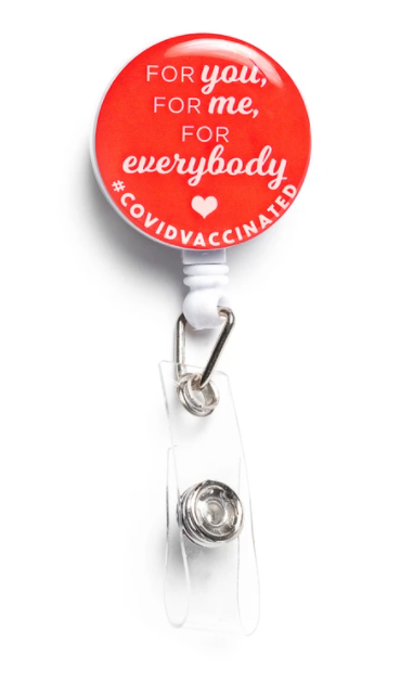 Proudly let everyone know you have been vaccinated with this adorable badge holder. Easy to clean too!