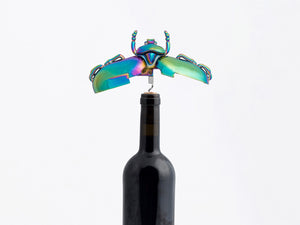 Quirk and elegant metal corkscrew shaped as a beetle. Its handy function is totally with its insect shape.