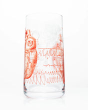 Load image into Gallery viewer, Get your heart pumping with this Anatomical Heart Drinking glass topped off with your favorite cold brew.
