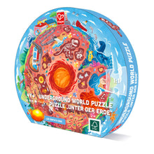 Load image into Gallery viewer, 16 pcs Puzzle Size: 57,5 x 57,5 cm LED Light: Earth’s Core Fun Facts poster 1.1 in 11 languages! Gift Box  Do you know how many things are under your feet? Find out how many animals and things are underground!
