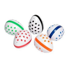 Load image into Gallery viewer, egg shakers playwell perfect size little hands clean crisp sound baby babies musically stimulating visually stimulating pattern brightly colored dots ages 0+ toy toys shaker rattle
