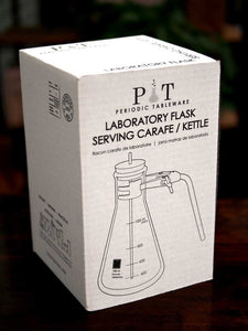 flask serving carafe kettle pt ware flared lip pulled spout metric graduations laboratory beaker fused elegant shape solid base glass mixed drinks daily table use hand blow shaped dishwasher safe glassware unique scientist cool awesome amazing interesting measured