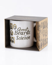 Load image into Gallery viewer,    For days when a regular-sized cup of coffee just isn&#39;t going to cut it, turn to a Mega Mug to fuel your brightest ideas. Here&#39;s a huge 20 ounce mug to celebrate some of science&#39;s greatest facial hair, from Darwin to Galileo! 
