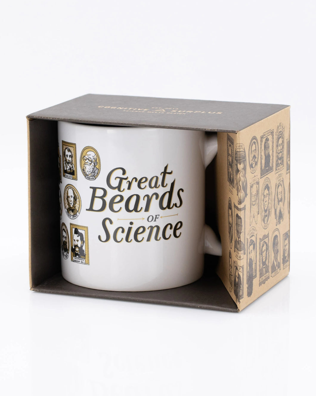    For days when a regular-sized cup of coffee just isn't going to cut it, turn to a Mega Mug to fuel your brightest ideas. Here's a huge 20 ounce mug to celebrate some of science's greatest facial hair, from Darwin to Galileo! 