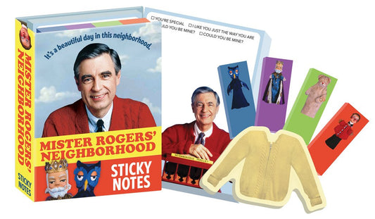 mister rogers sticky notes unemployed philosopher's guild fish make believe beautiful day in the neighborhood message friendly x the owl king friday xiii daniel striped tiger lady elaine fairchilde unique stationary happiness gift 