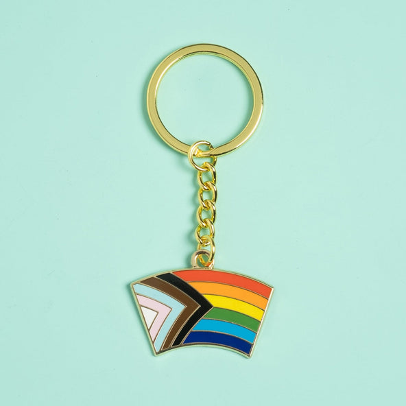 Progress Pride flag keychain