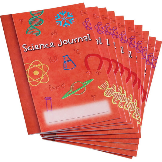 science journal students record share observations progress blank ruled draw explain explorations grid ruled ages 5+ orange cute equations science scientists stationary notebook 