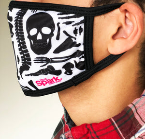 TELUS spark skeleton mask masks prevent the spread covid-19 coronavirus style durable stretchable 2 layers cotton fabric padded ear loops anatomy apparel
