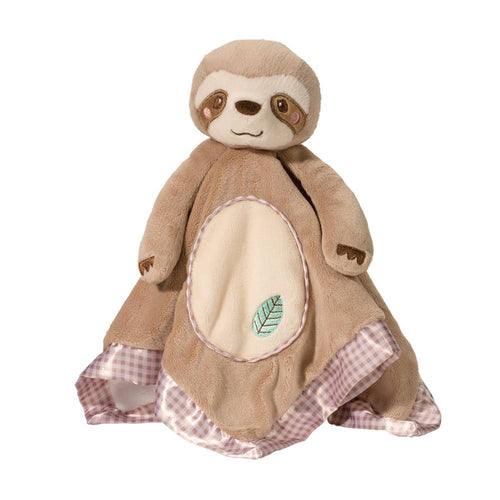 sloth lil snuggler douglas ages 0+ exotic rainforests snuggly cuddly companion baby babies materials texture ultra soft creams tans silky satin edge plush gift blanket baby 