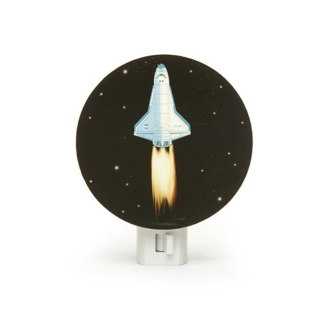 spaceship night light kikkerland light up night lamp lighting light lights space unique bright gift awesome space shuttle flicker flame blast off