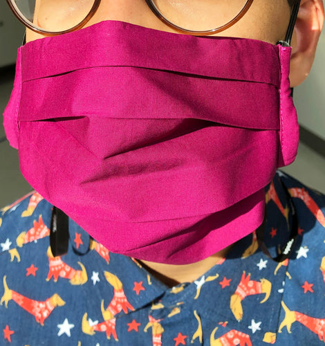 TELUS spark pink mask adult masks prevent the spread covid-19 coronavirus cotton poplin mask two layers pocket fliter adjustable elastic bands nose wire neck ribbon accessory pleated