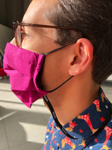 Load image into Gallery viewer, TELUS spark pink mask adult masks prevent the spread covid-19 coronavirus cotton poplin mask two layers pocket fliter adjustable elastic bands nose wire neck ribbon accessory pleated
