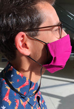 Load image into Gallery viewer, TELUS spark pink mask adult masks prevent the spread covid-19 coronavirus cotton poplin mask two layers pocket fliter adjustable elastic bands nose wire neck ribbon accessory pleated
