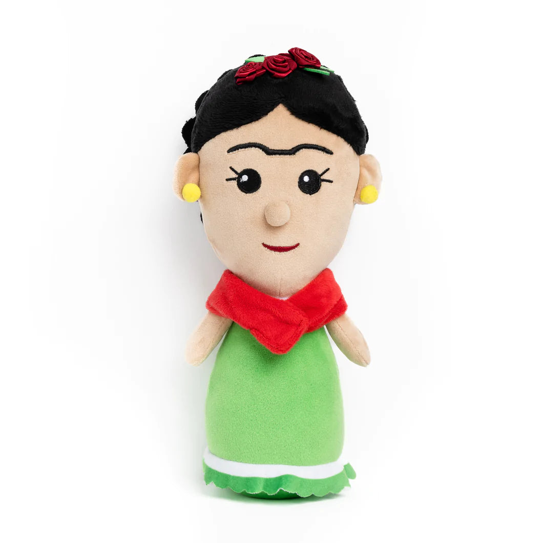 This adorable Frida Kahlo doll will be your new best friend!  This soft, playful doll features Frida's famous flower headband and unibrow.  Size Approximately 10 in / 25 cm high.  Material 100% polyester