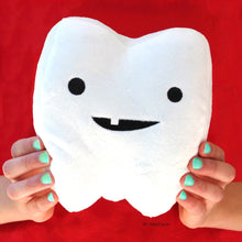 Load image into Gallery viewer, tooth plush i heart guts ages 3+ adorable teeth floss brush cardboard flossin aint just for gangstas cute cuddly stuffed unique dentist spark joy nursing medicine happiness gift anatomy
