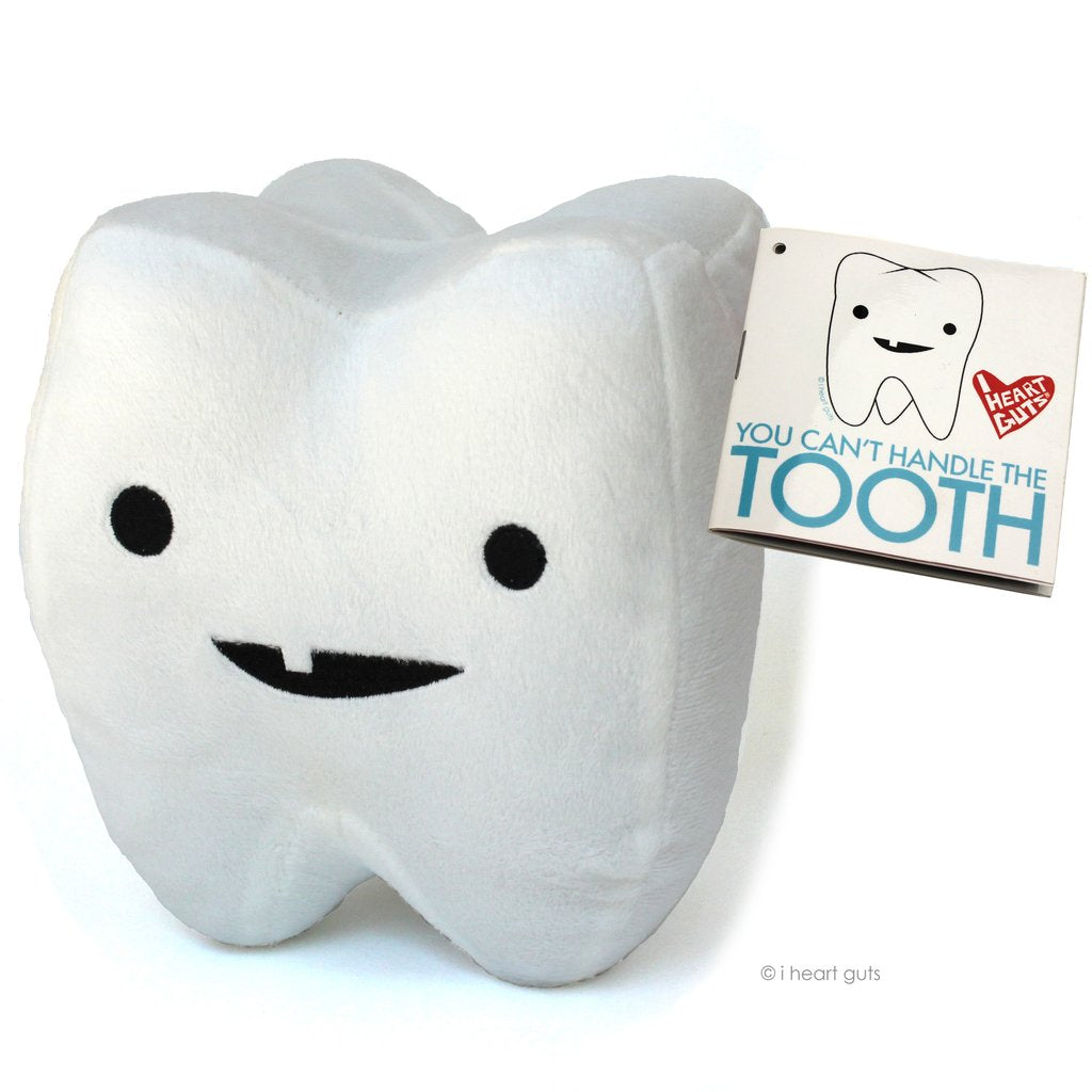 tooth plush i heart guts ages 3+ adorable teeth floss brush cardboard flossin aint just for gangstas cute cuddly stuffed unique dentist spark joy nursing medicine happiness gift anatomy