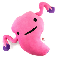 Load image into Gallery viewer, uterus plush i heart guts ages 3+ fluffy pink cuddly 14&quot; educational womb service mother organ doctor doctors nurse nurses gynecologist unique spark joy medician medicine nursing happiness gift anatomy 
