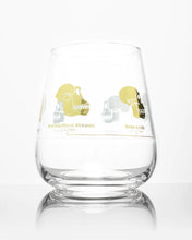 Load image into Gallery viewer, Pour yourself a glass of wine and strike up a casual conversation about paleoanthropology with this Hominid Skulls Wine Glass
