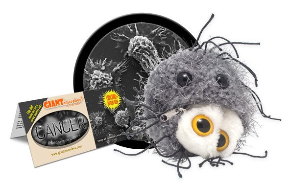 cancer plush giantmicrobes giant microbes cells divide grow genetic disease abnormal damage fightening medical drugs advancement reversible nurse nurses medical doctor doctors gift ages 3+