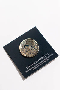 One gold Laniakea Supercluster Pin with two gold butterfly clasps. Diameter: 1.25"
