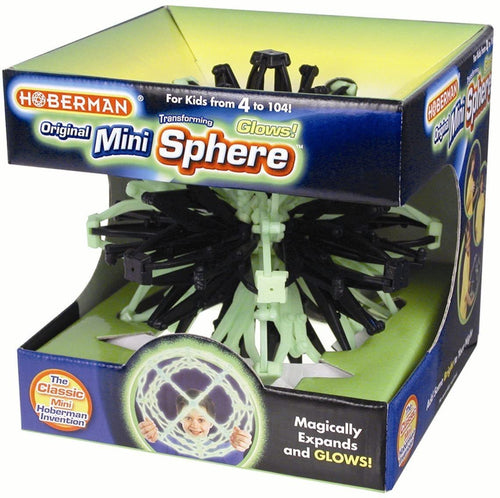 The Hoberman Mini Sphere expands and contracts with a magical motion so fluid and simple. Kids can’t help but play with it for hours. A master of illusion, the sphere can be thrown, bounced, kicked, spun, rolled or suspended from the ceiling.