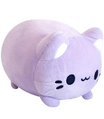 This sweet taro Meowchi cat plush is quite squishy and lovable! With its light purple color coming from the insides of the taro root they look almost good enough to eat! They are overstuffed, & made from a super soft minky fabric with embroidered features!