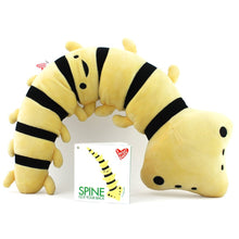 Load image into Gallery viewer, Bring a smile to that bad back with this soft, fluffy and stretchable spine plush.  Soft and fluffy 21.5” x 6.5” x 3 backbone pillow bends in crazy ways your own spine cannot
